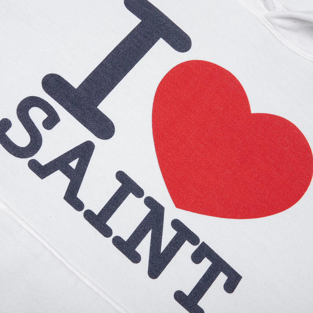 I Love Saint Hoodie White