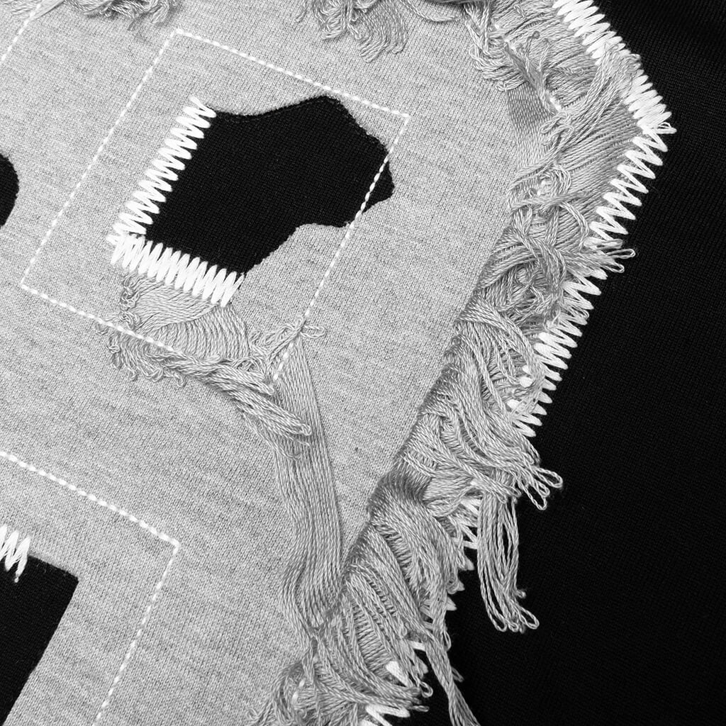 69 Distressed Patch Half Sleeve Tee Black