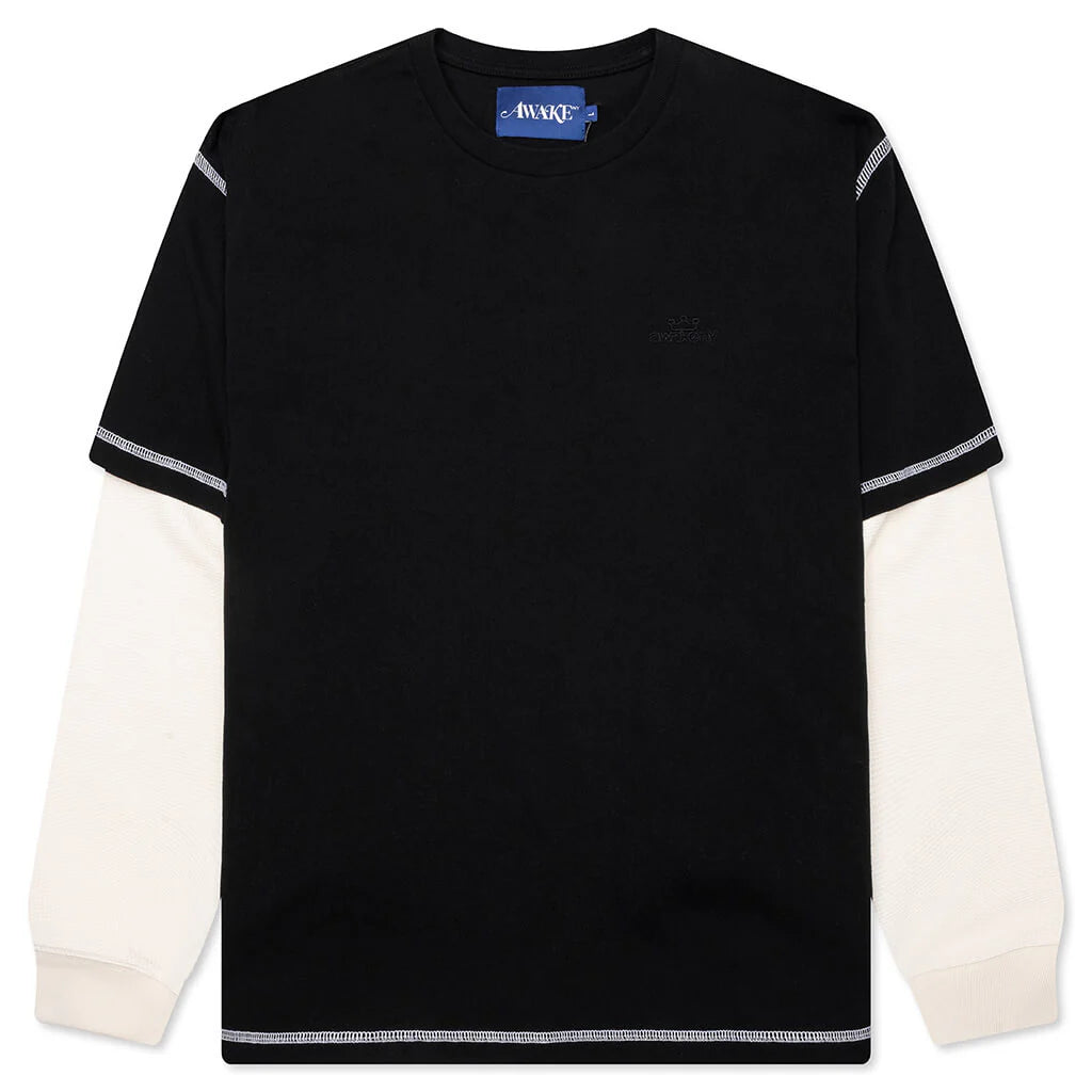 Waffle L S Shirt Black