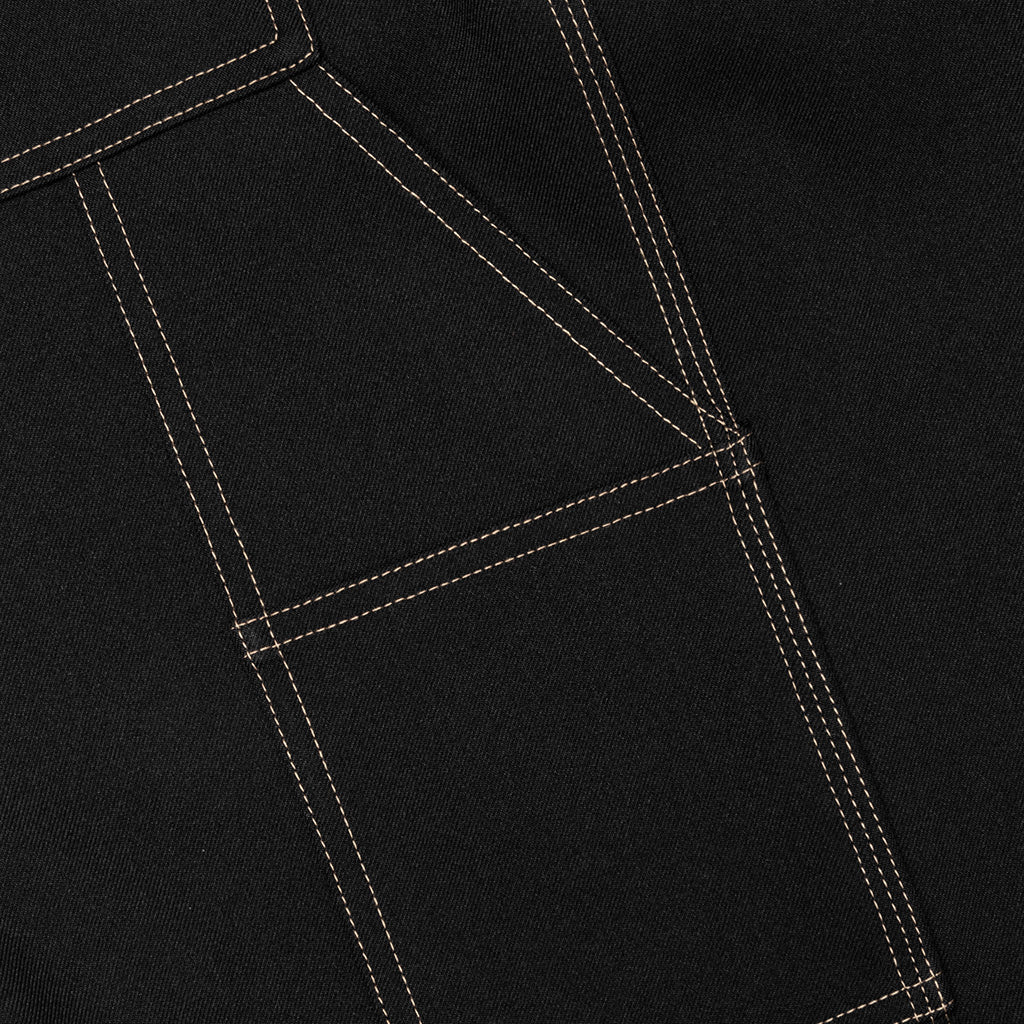 Recycled Polyester Gabardine Loose Fit Trousers Black
