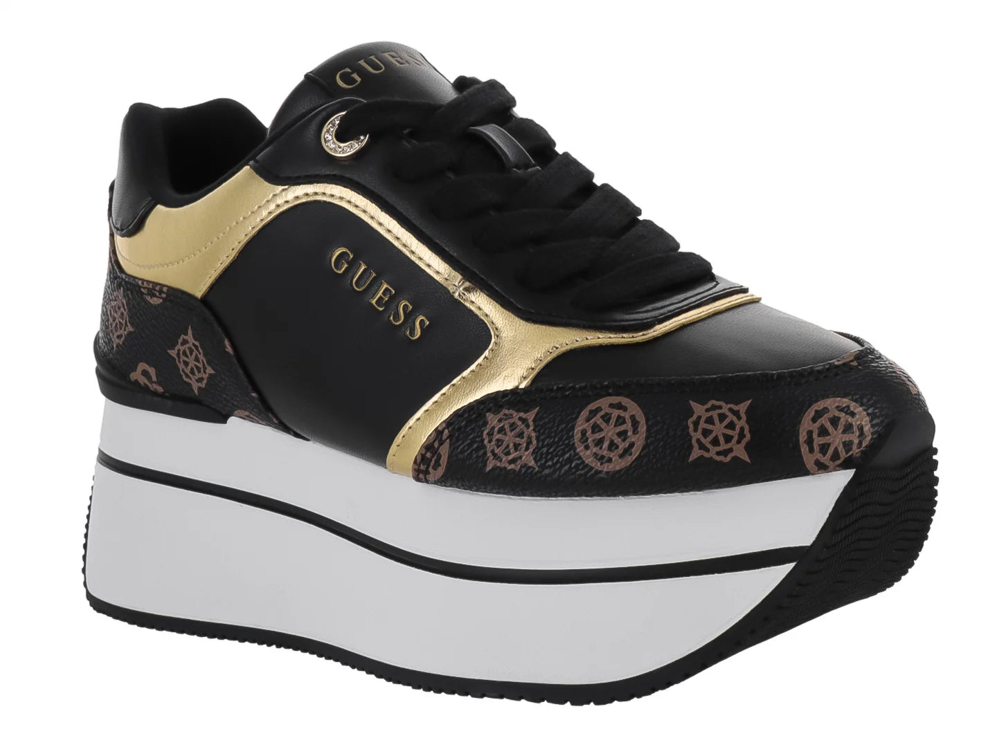 Tenis GUESS Camrio Negro y Marrón para Mujer