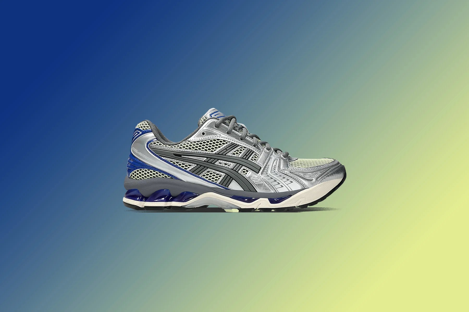 Gel Kayano 14 Soft Yellow Asics Blue