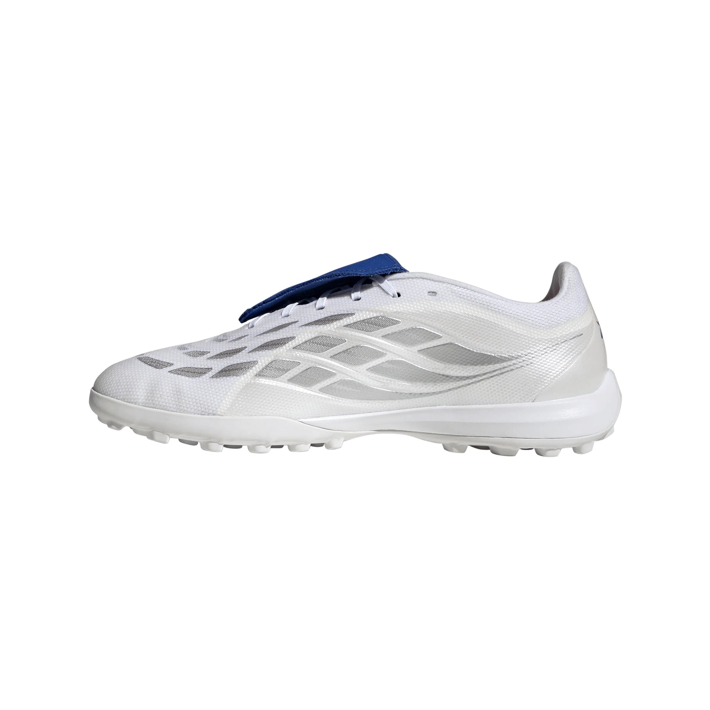 adidas Predator League Fold Over Tongue TF Turf Mens Soccer Cleats White Zero Metallic Blue