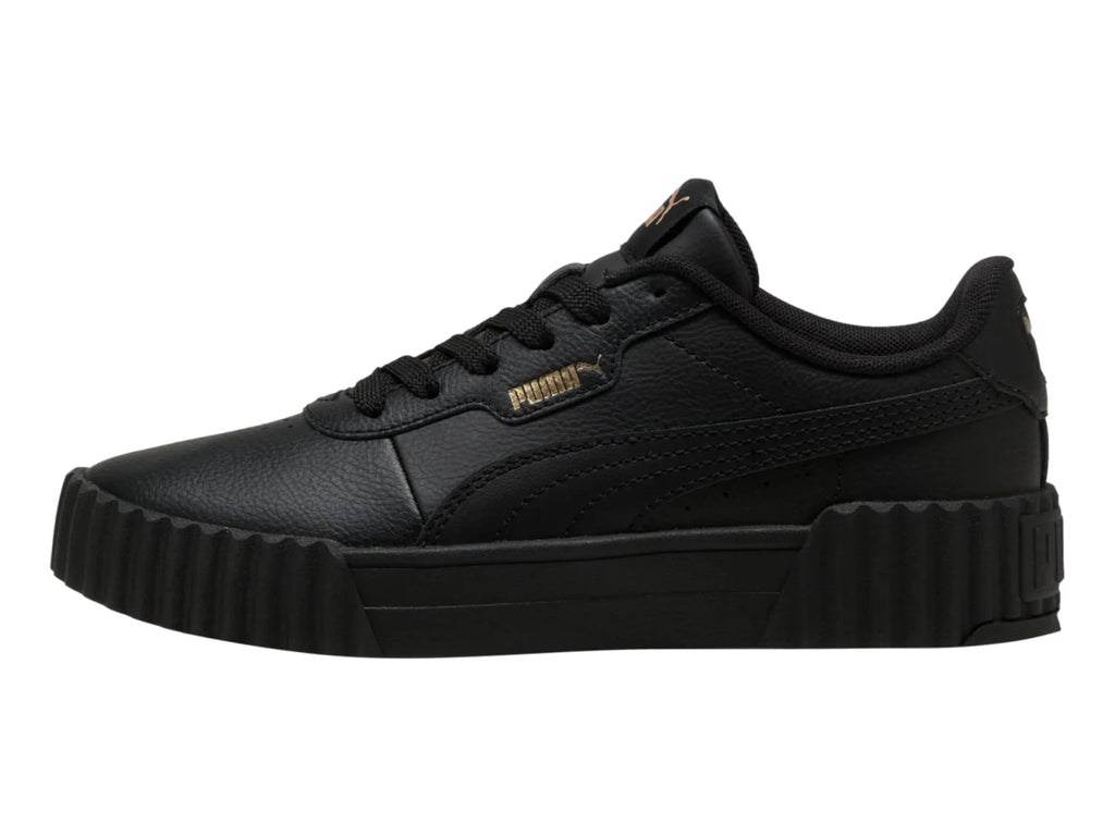 Tenis PUMA Carina 30 Negro y Oro para Niño