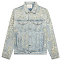 Destroyed Denim Jacket Tan Denim Blue