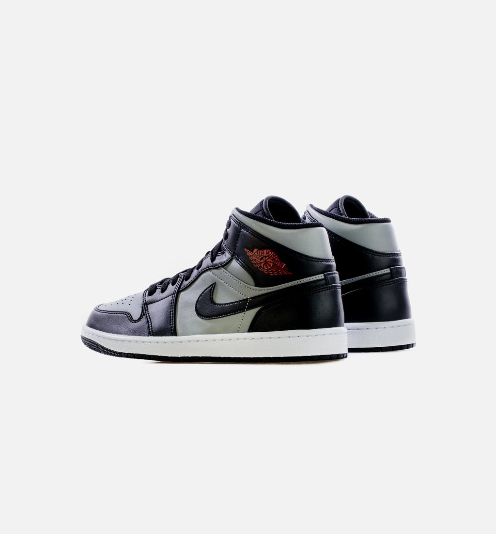Air Jordan 1 Mid Shadow Red Mens Lifestyle Shoes Black Grey