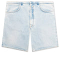 Cutted Belt Low Rise Denim Shorts Pale Blue