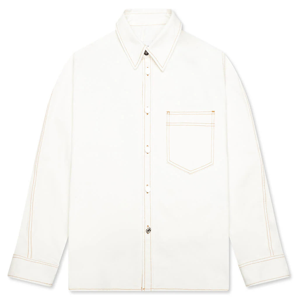 Couture Seam Overshirt White