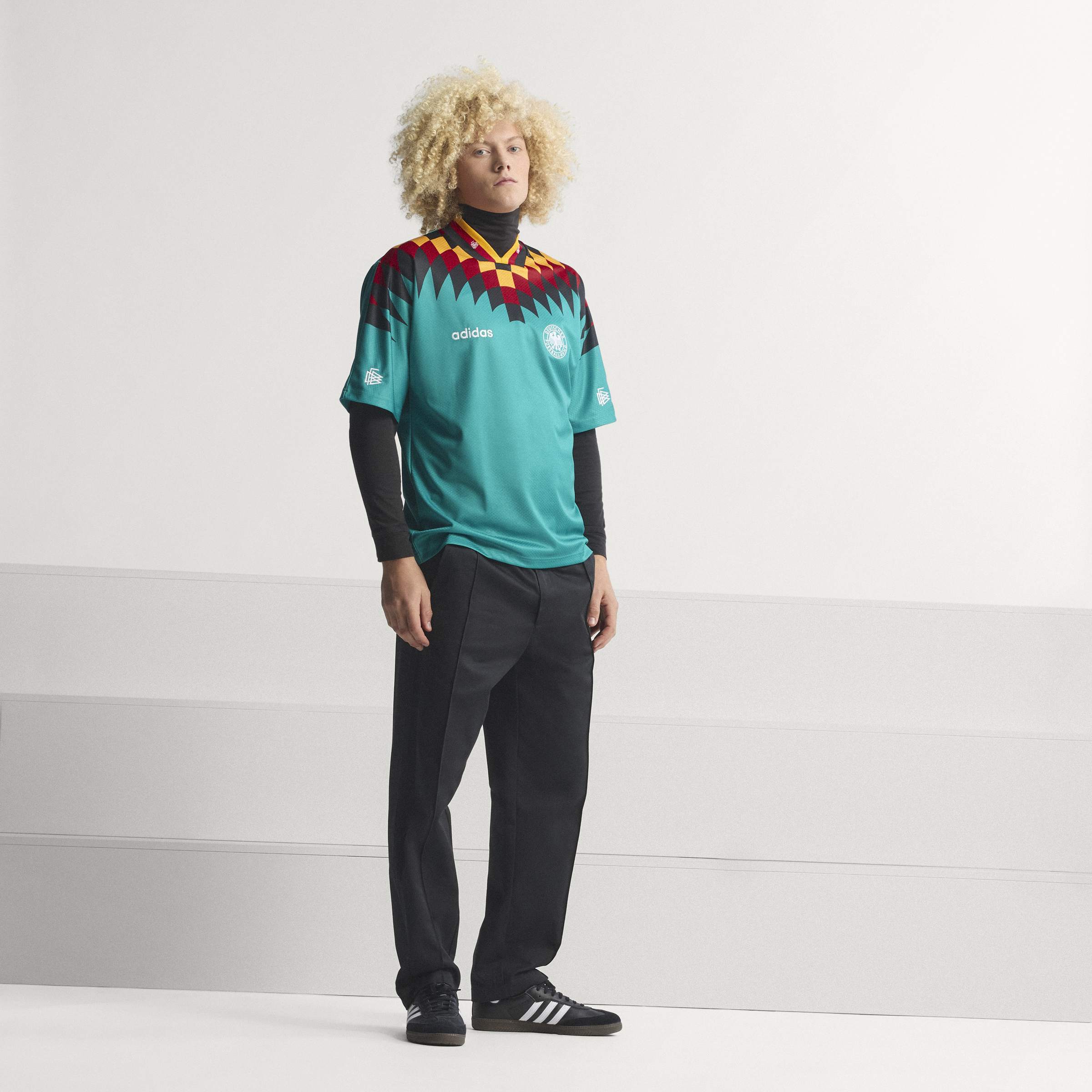 adidas Germany Away 1994 Mens Soccer Jersey Green Black Red