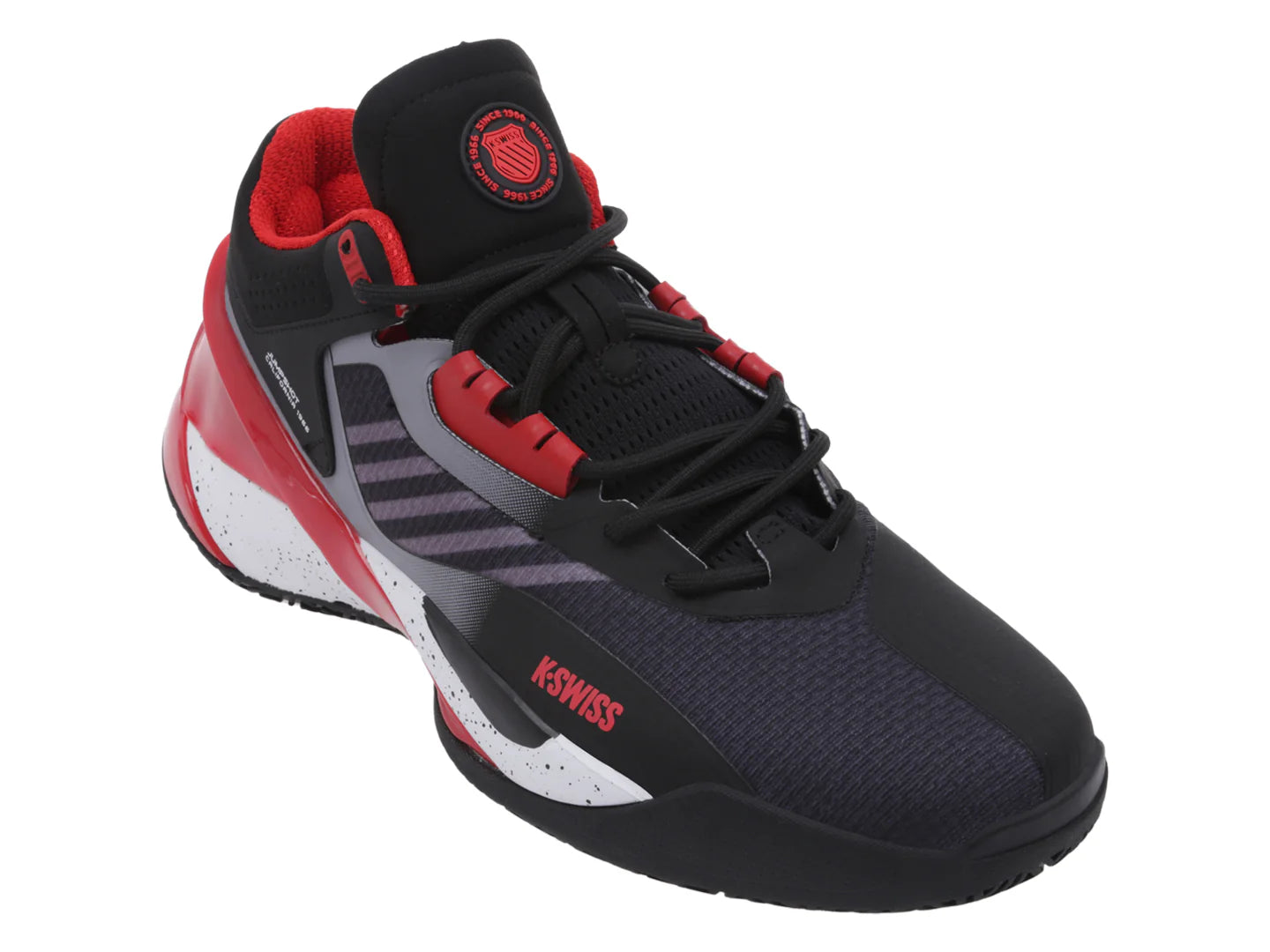 Tenis K SWISS Jumpshot Negro con Rojo para Hombre