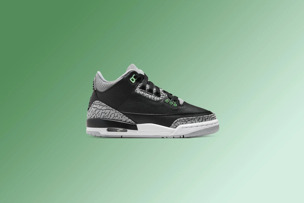 Air Jordan 3 Retro Green Glow GS Black Green Glow Wolf Grey