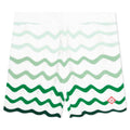 Gradient Wave Texture Shorts Green White