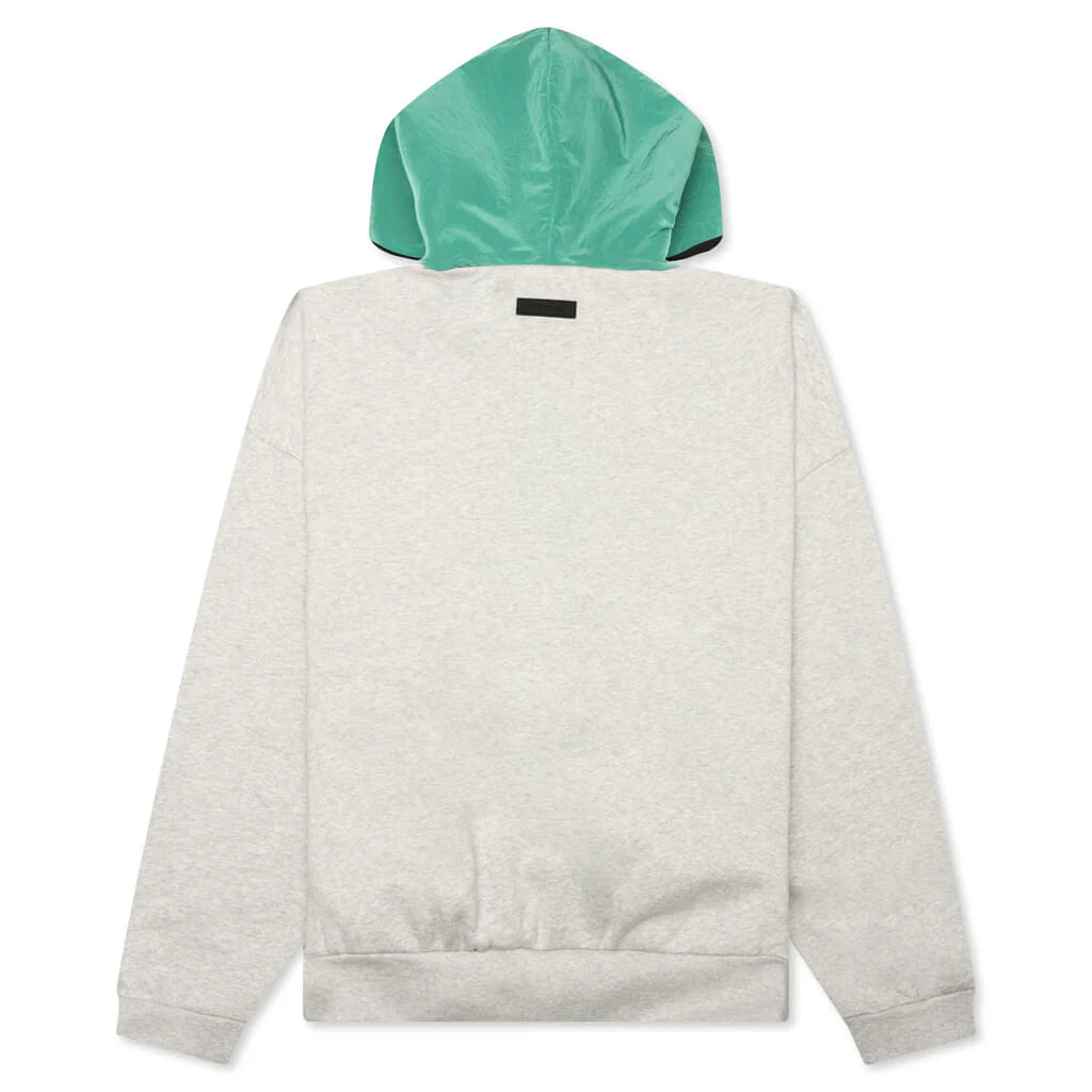 Nylon Fleece Hoodie Light Heather Grey