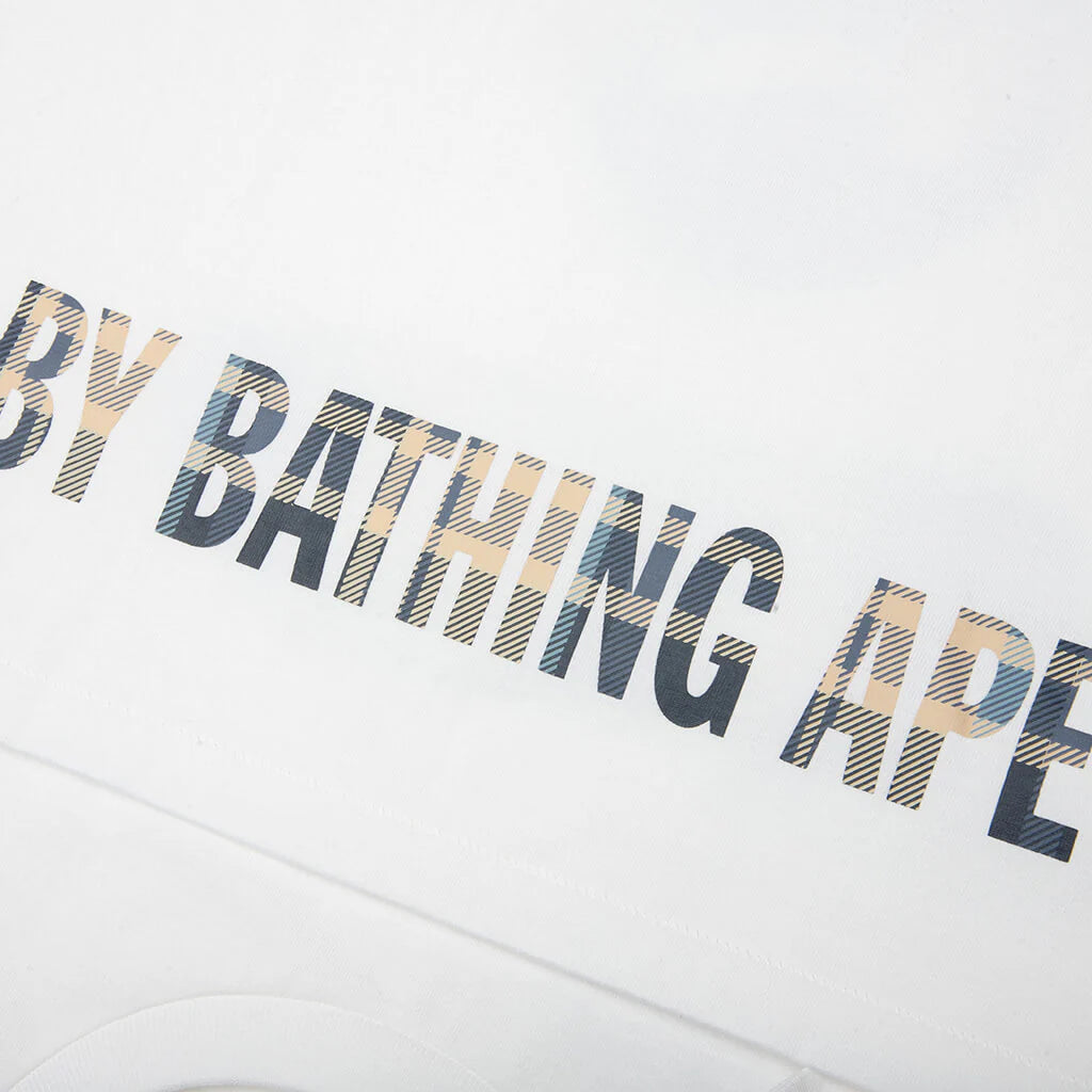 BAPE Check Ape Face Tee White Blue
