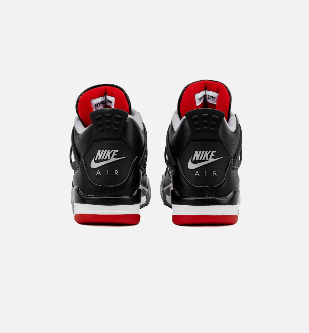 Air Jordan 4 Retro Bred Reimagined Grade School Lifestyle Shoe Black Fire Red Cement Grey Summit White
