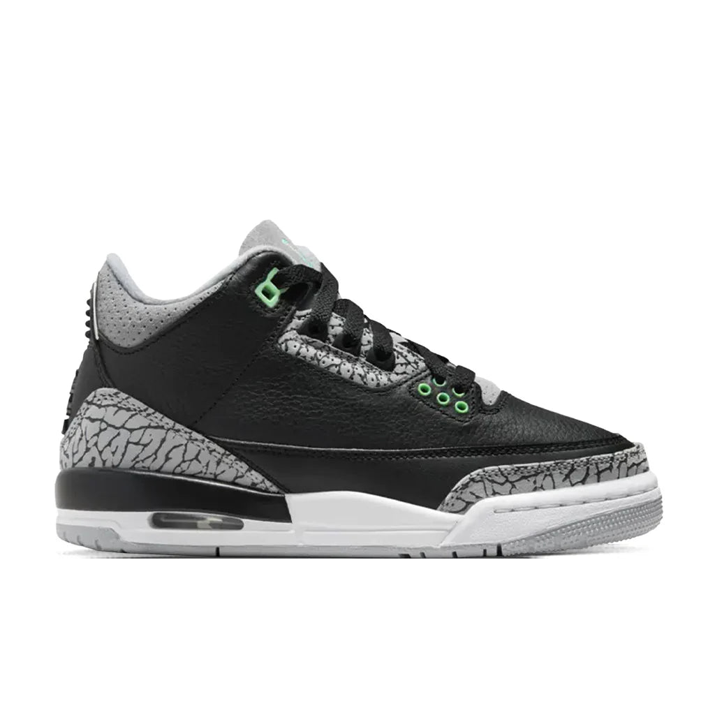 Air Jordan 3 Retro Green Glow GS Black Green Glow Wolf Grey