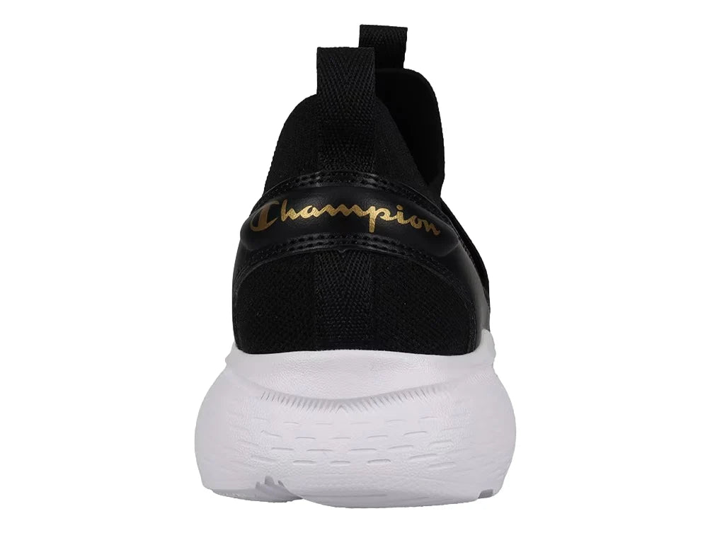 Tenis Champion Brisk Racer Negro con Oro para Mujer