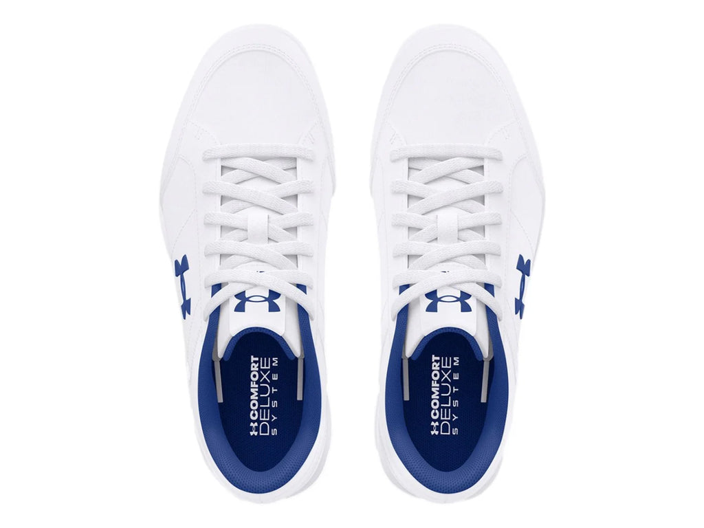 Tenis Under Armour Official Lthr Blanco y Azul para Niño