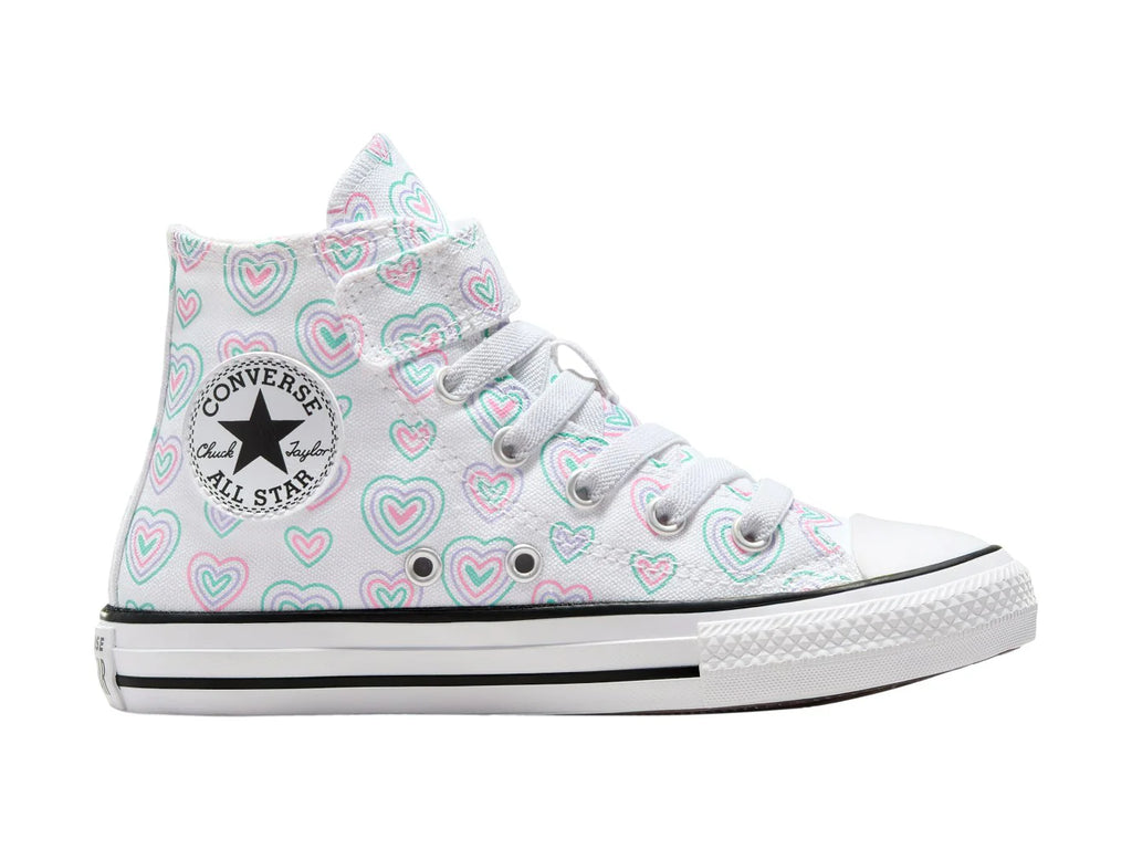 Tenis Converse CTAS HI Blanco y Rosa para Niña