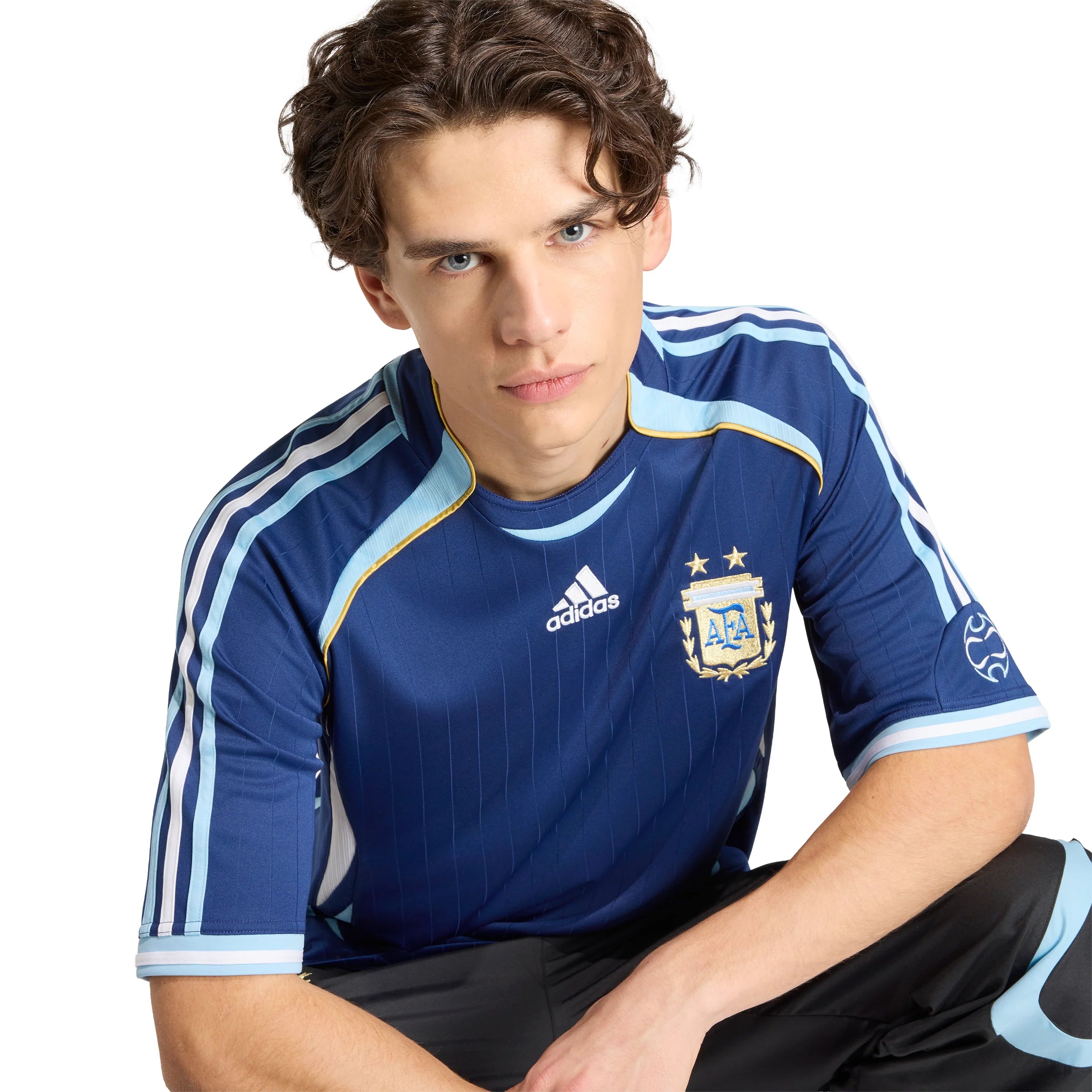 adidas Argentina Away Mens Soccer Jersey 2006 Dark Blue