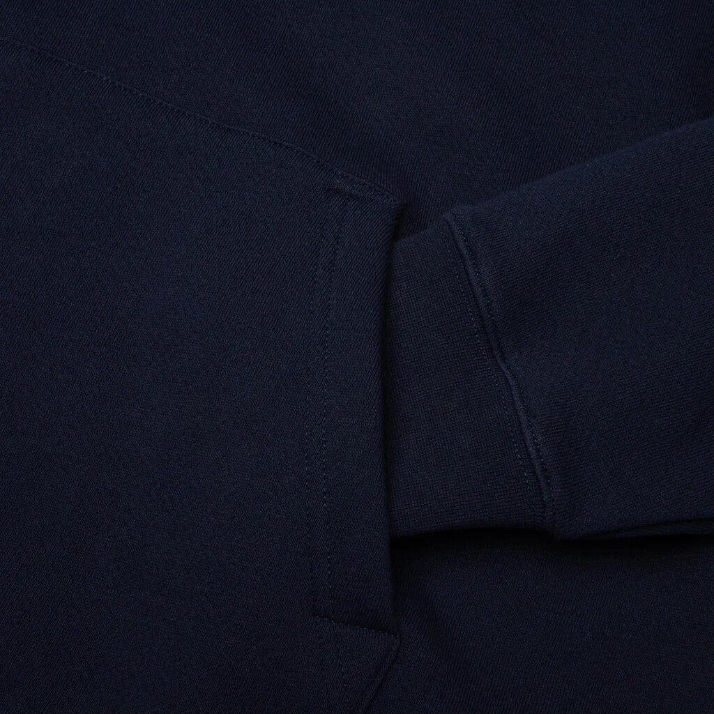 Mid Century Distressed Hoodie Navy