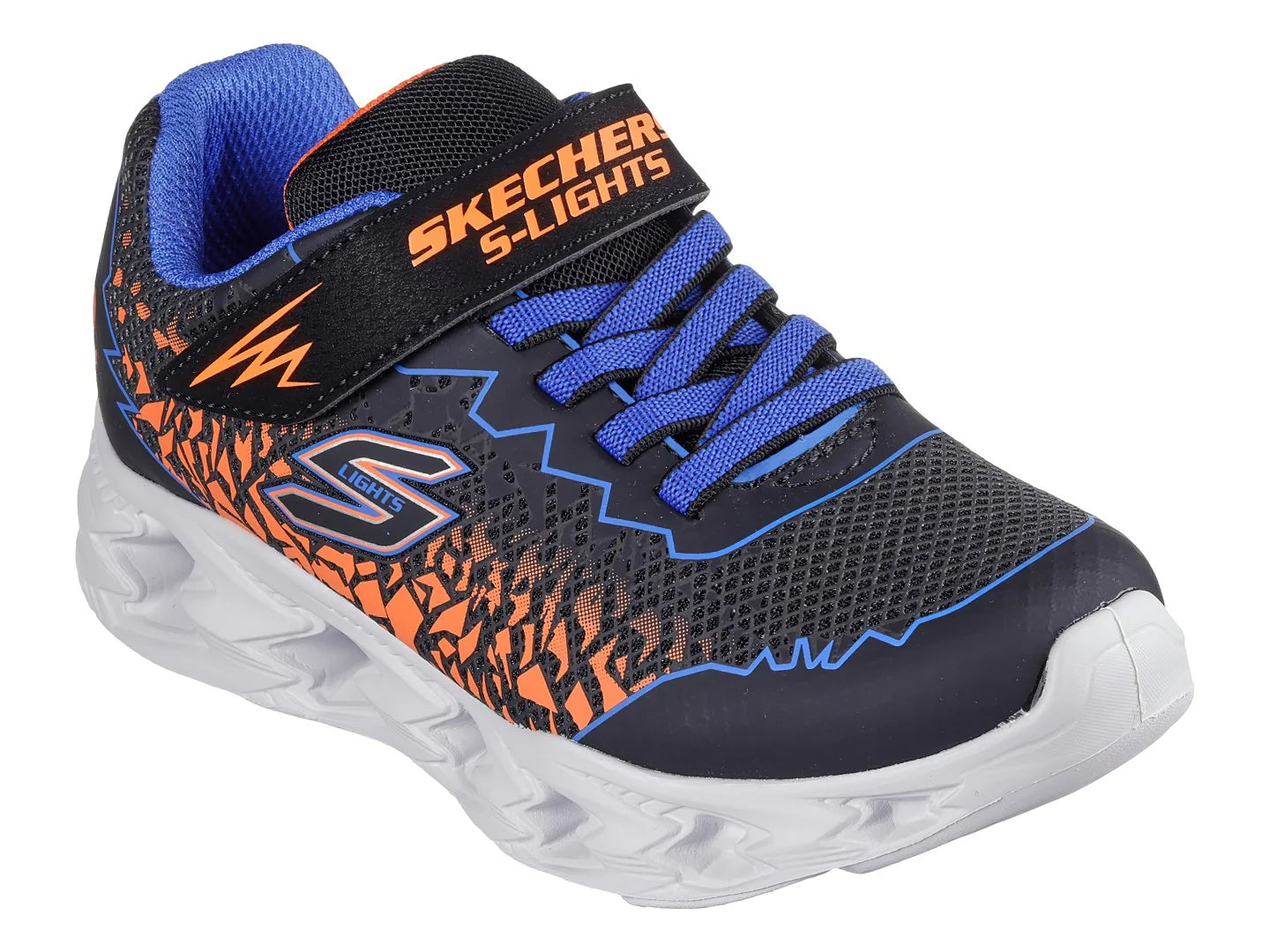 Tenis Skechers Vortex 20 Negro y Naranja para Niño