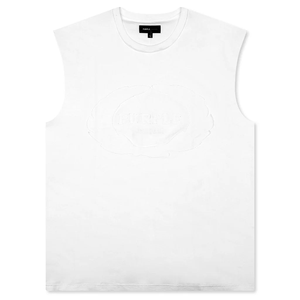 Textured Jersey Sleeveless White