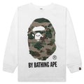 Kids Layered Line Camo by Bathing Ape L S Tee White Beige