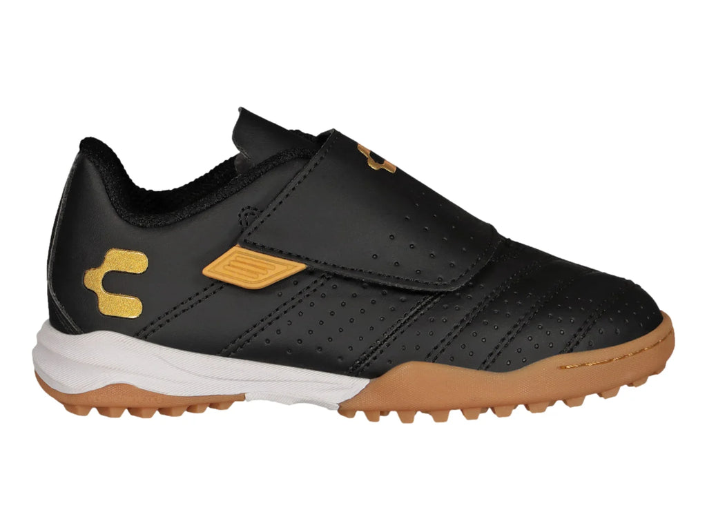 Tenis de Fútbol Charly Negro con Dorado para Niño