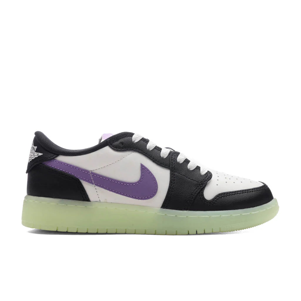 Air Jordan 1 Retro Low OG GS Black Black Raspberry Volt Tint