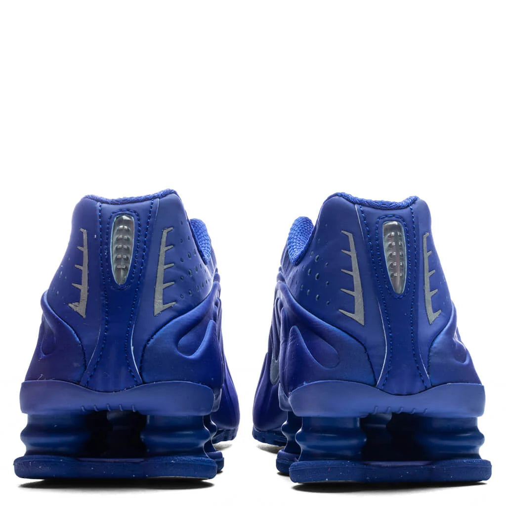Womens Shox R4 Racer Blue Metallic Silver