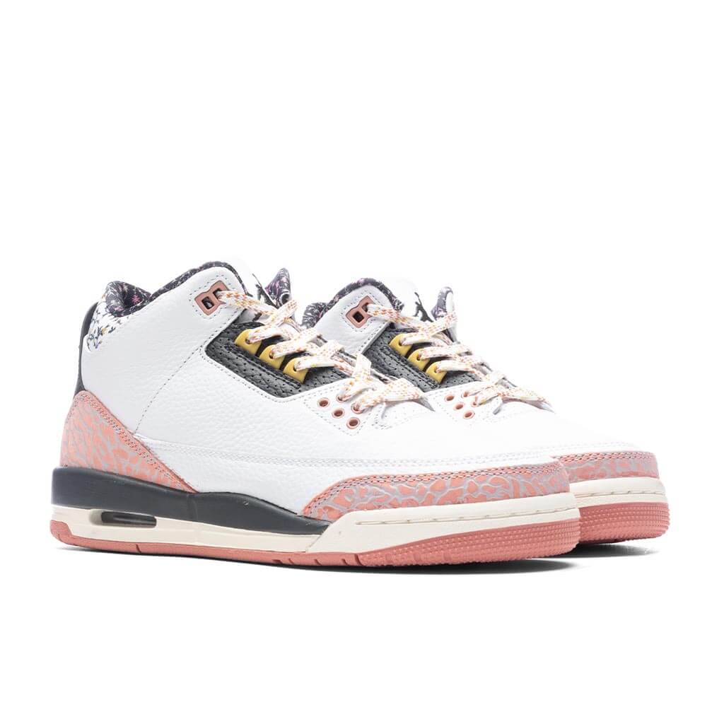 Air Jordan 3 Retro GS Vintage Floral White Anthracite Red Stardust