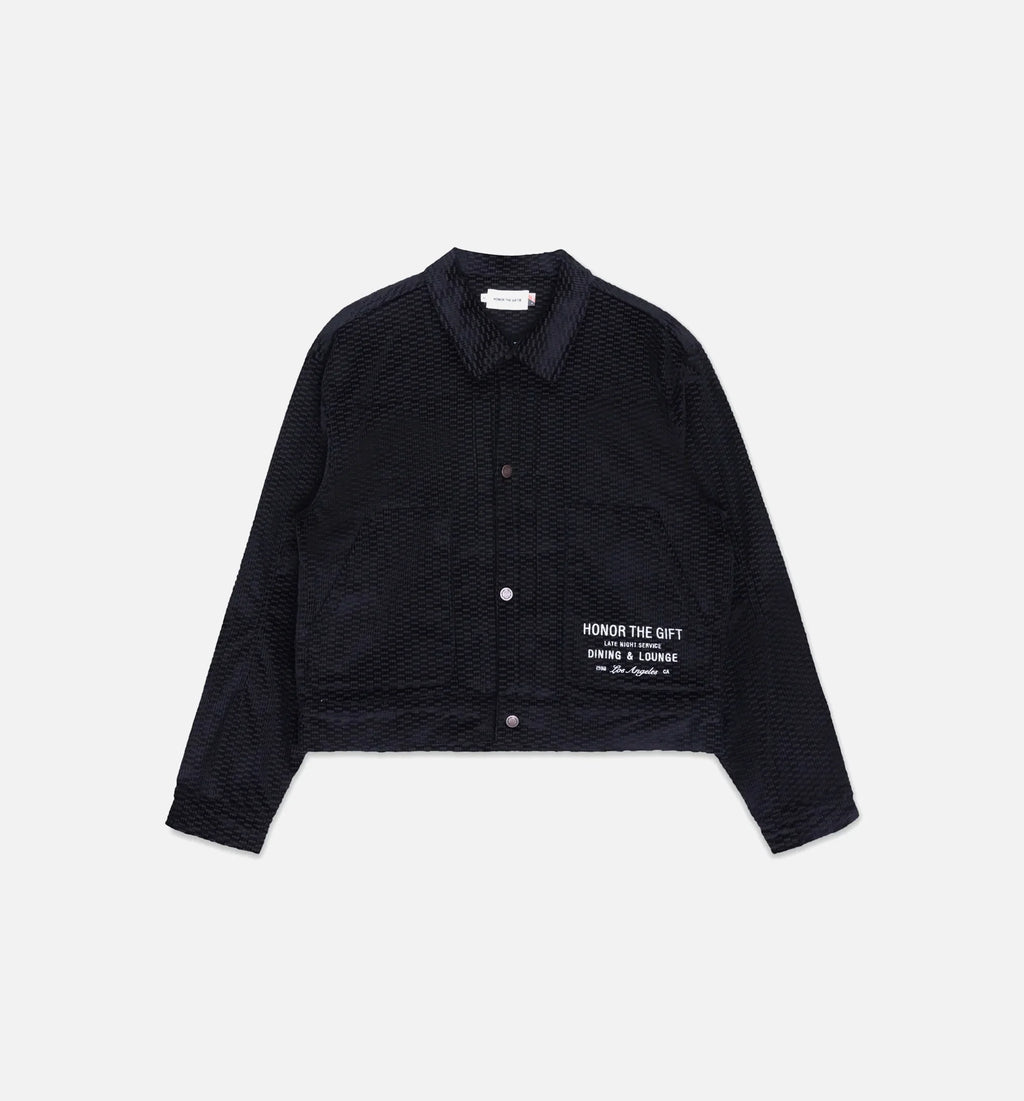 Cord Button Up Mens Jacket Black
