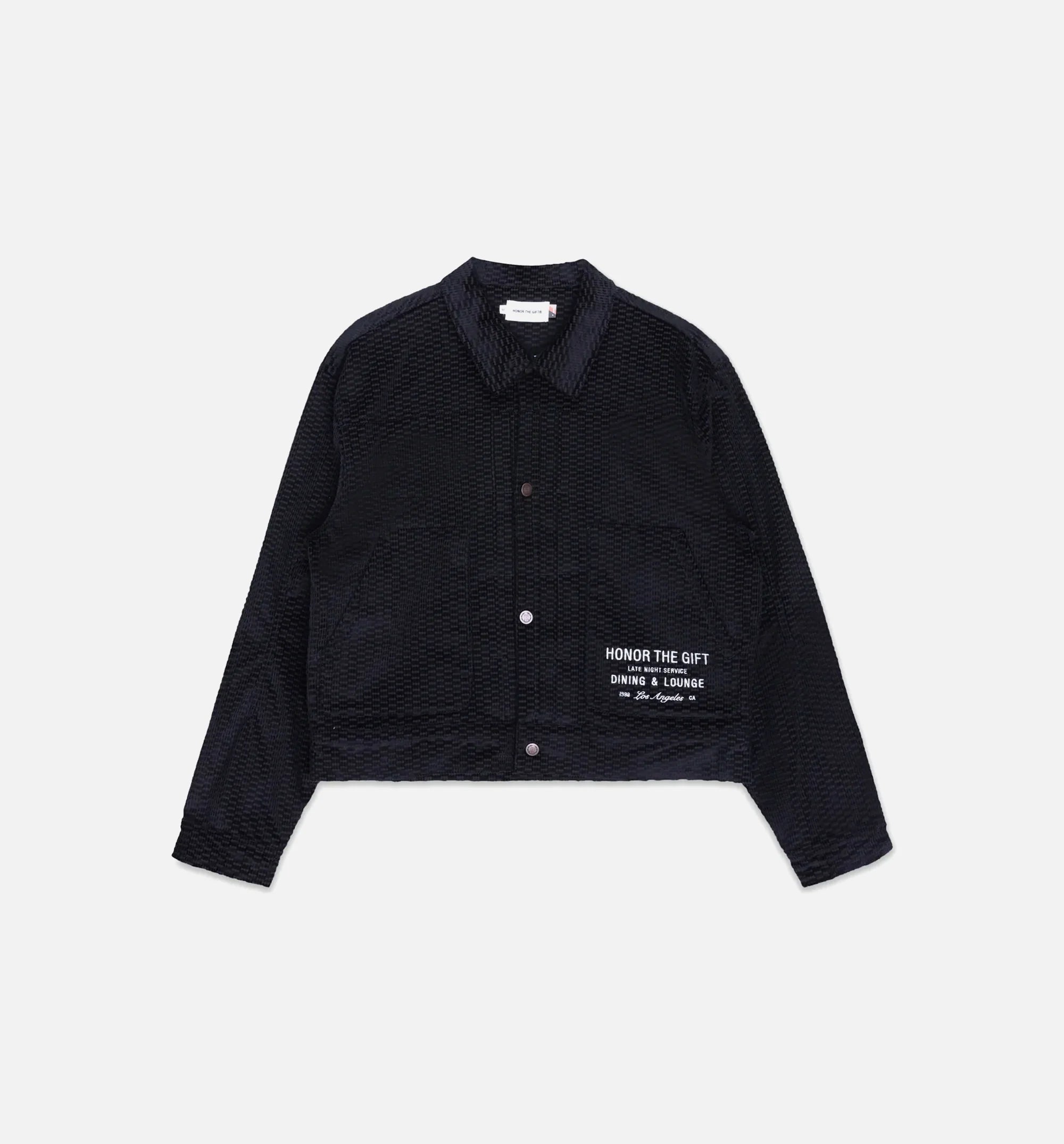 Cord Button Up Mens Jacket Black