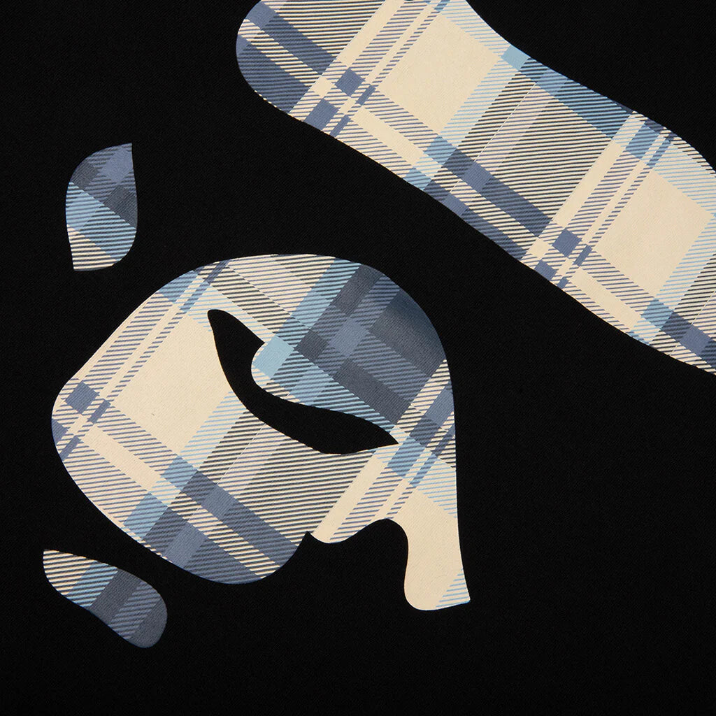BAPE Check Ape Face Tee Black Blue