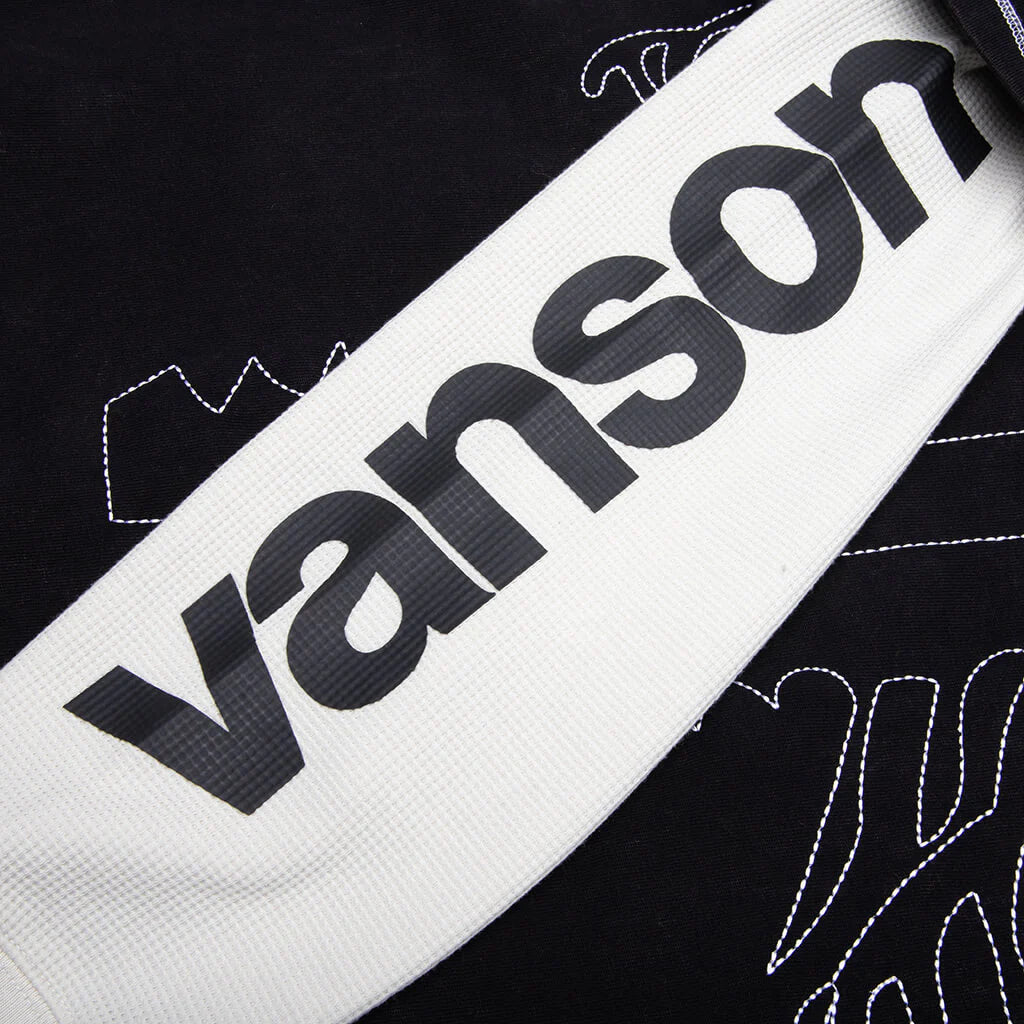 Vanson Bones Waffle T Shirt Black