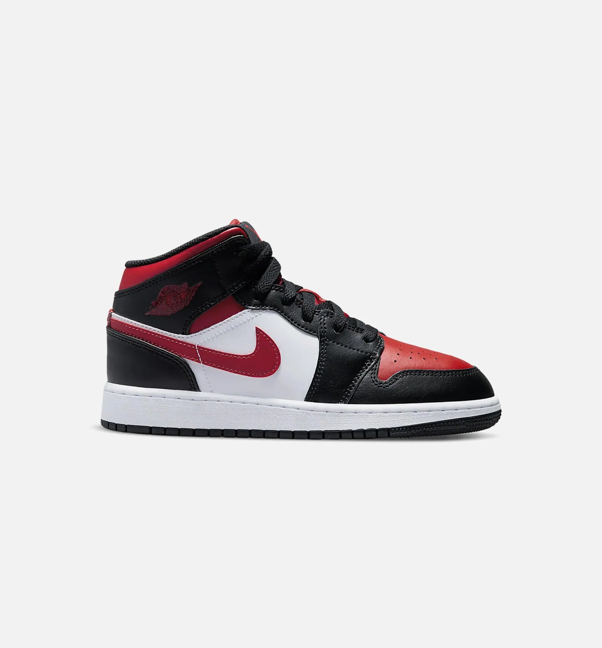 Air Jordan 1 Mid Grade School Lifestyle Shoe Black Red