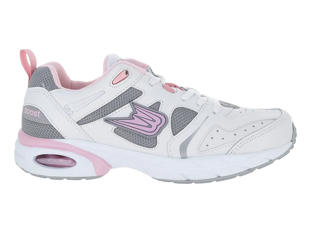 Tenis BOOST Blanco Gris y Rosa para Mujer