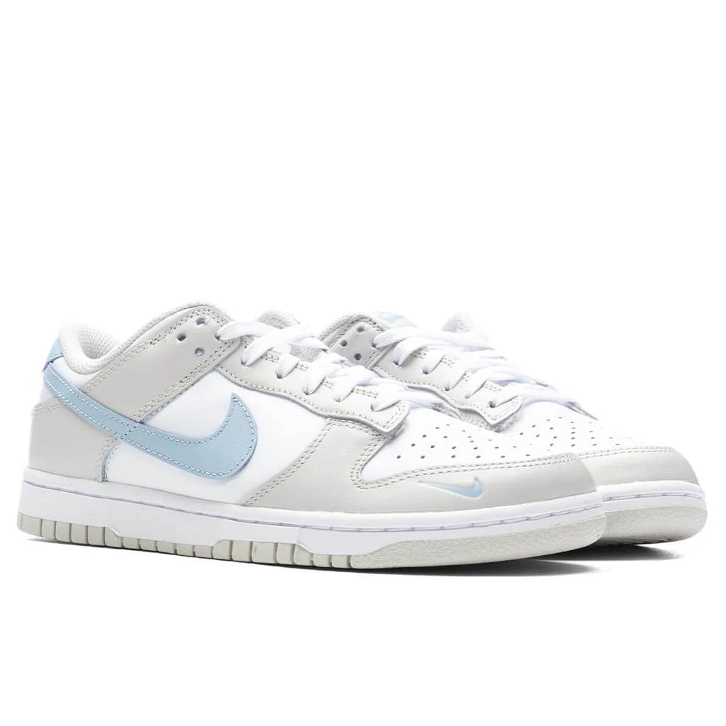 Womens Dunk Low White Light Armory Blue Light Bone