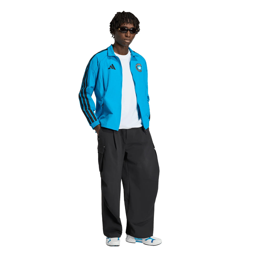 adidas Charlotte FC Anthem Mens Soccer Jacket Blue Black