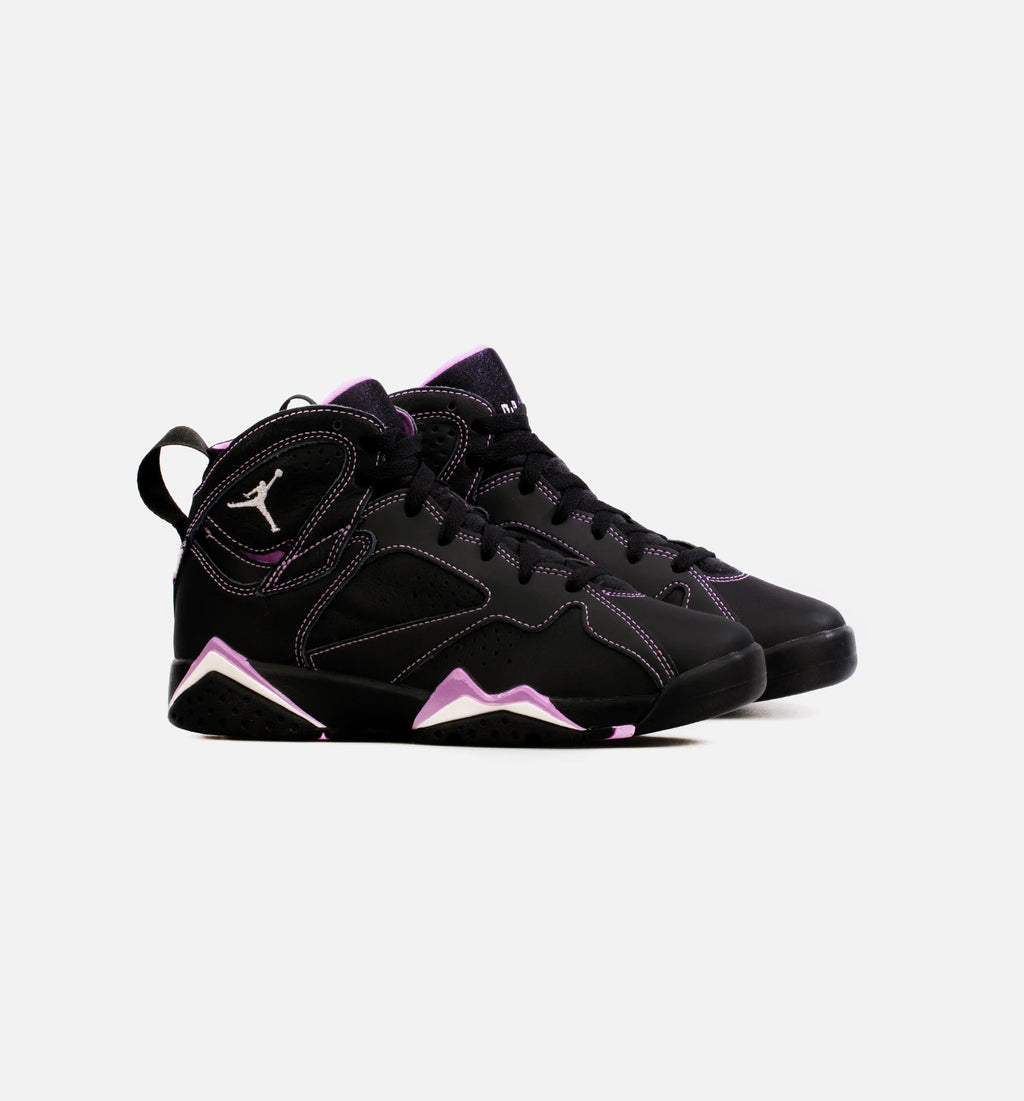 Air Jordan 7 Barely Grape Grade School Lifestyle Shoe Black Purple