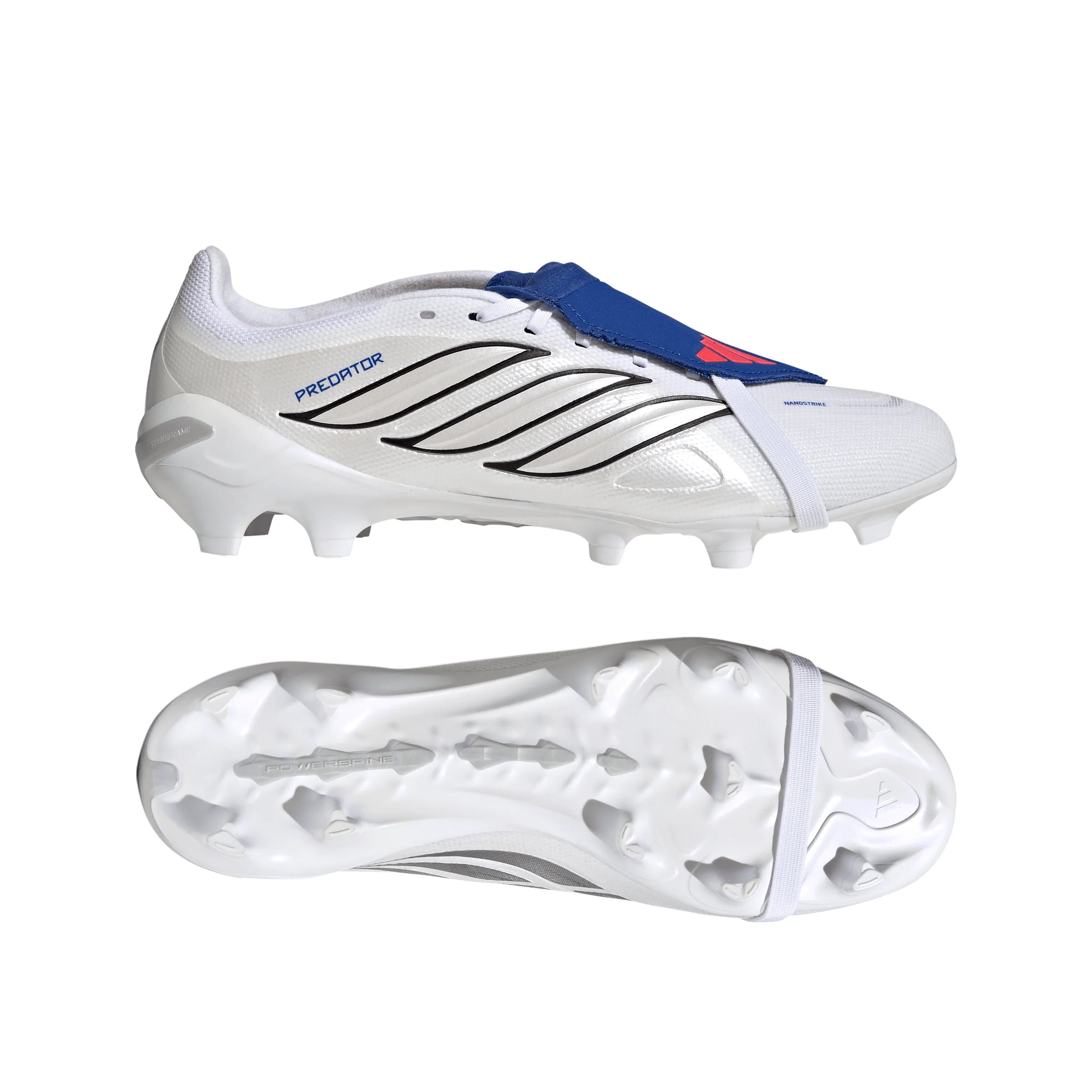 adidas Predator League Fold Over Tongue FG Firm Ground Mens Soccer Cleats White Zero Metallic Blue