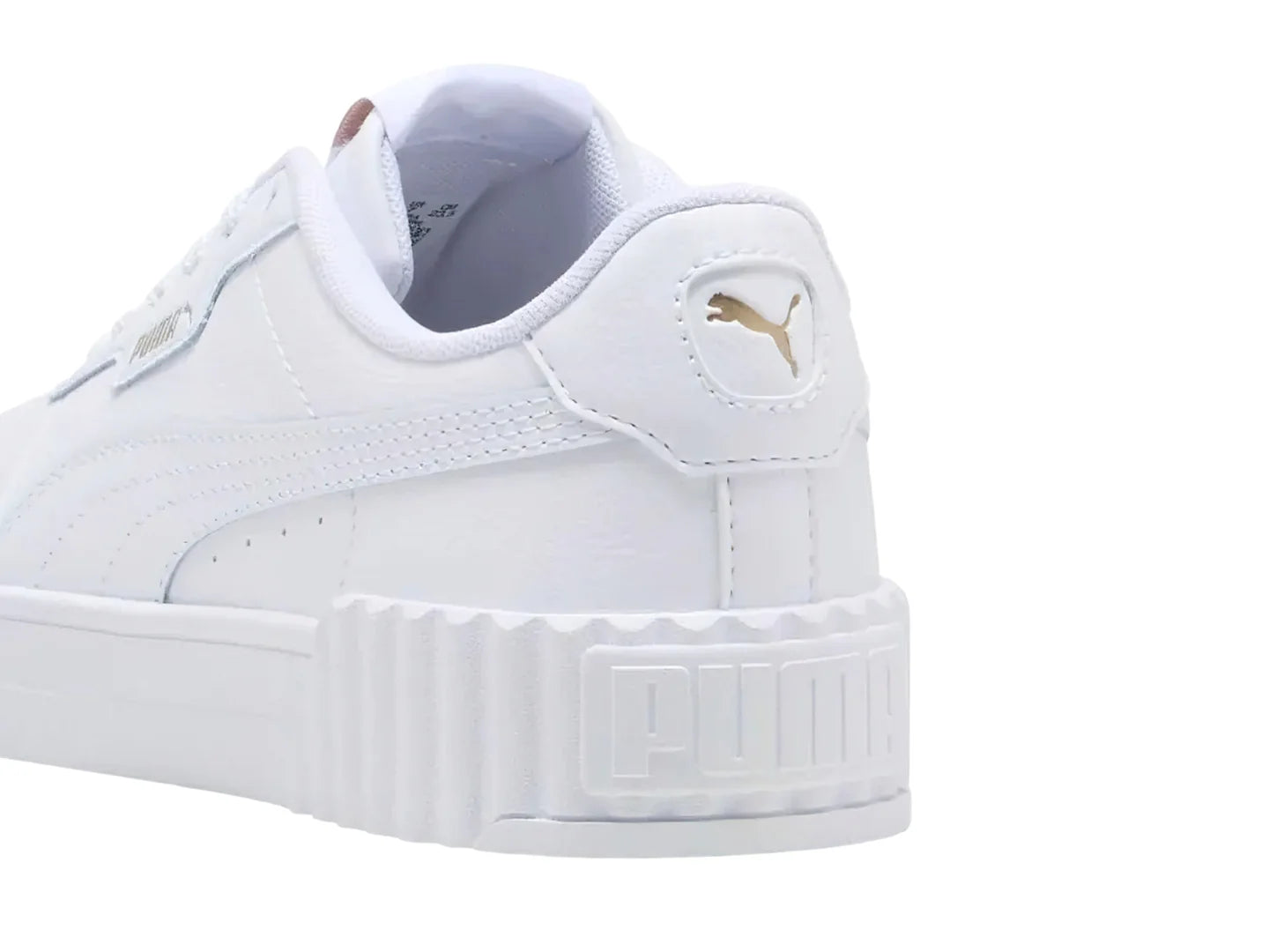Tenis PUMA Carina 30 Blanco y Oro para Mujer