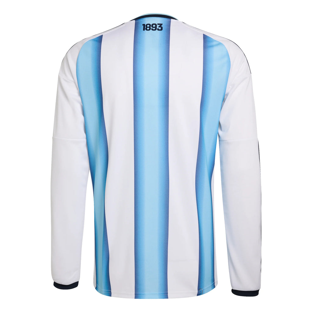 adidas Argentina Home Long Sleeve Mens Soccer Jersey 26 White Blue