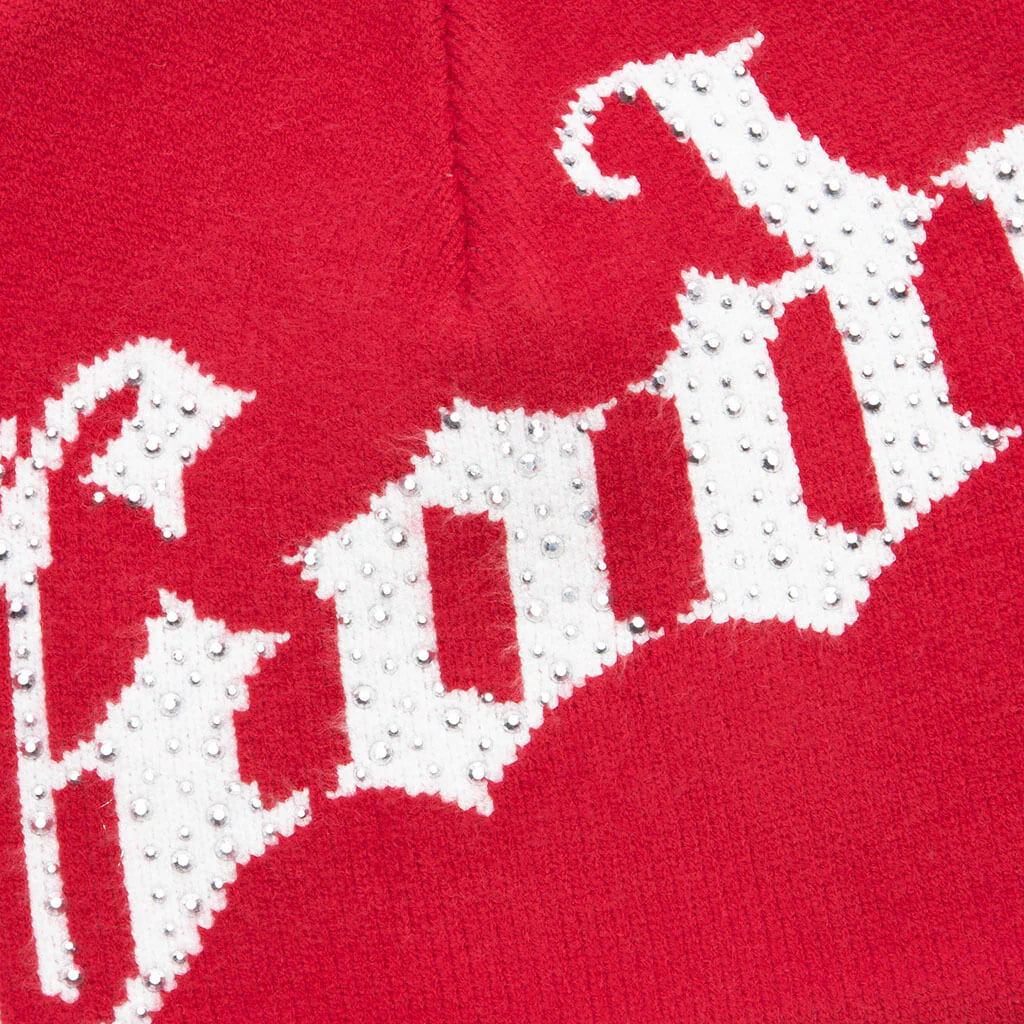 OG Logo Studded Beanie Red White