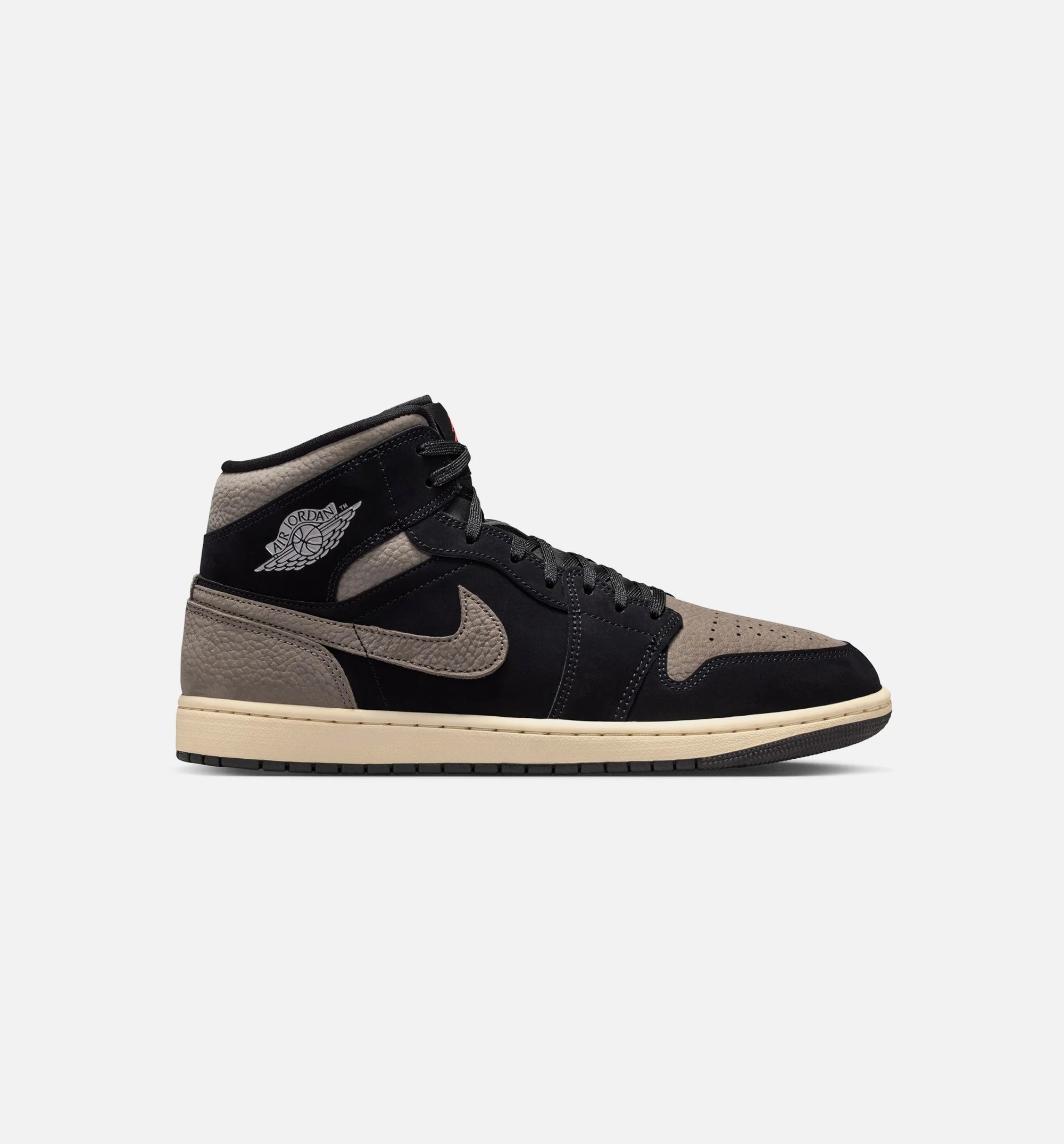 Air Jordan 1 Mid SE Mens Lifestyle Shoe Black Olive Grey Light Wild Mango