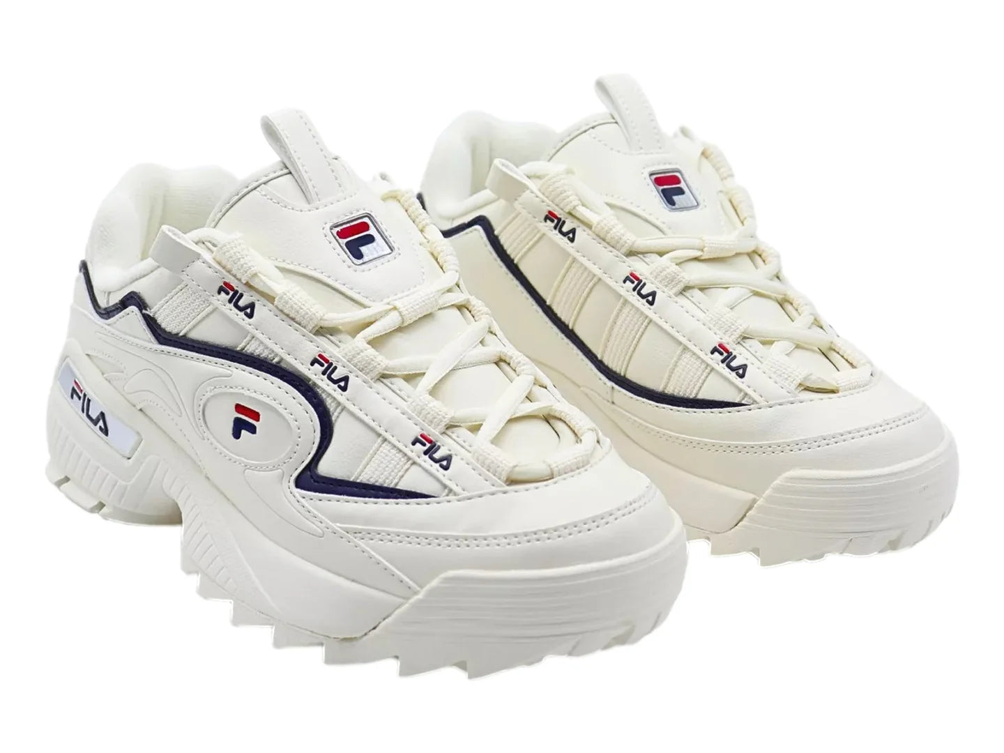 Tenis FILA D Formation Blanco Azul y Rojo para Mujer