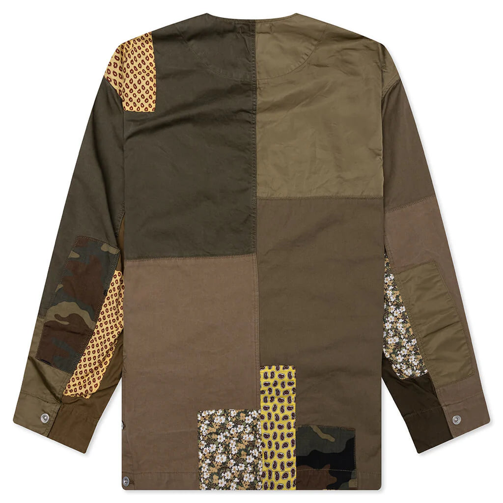 Patchwork Liner Jacket Khaki Mix