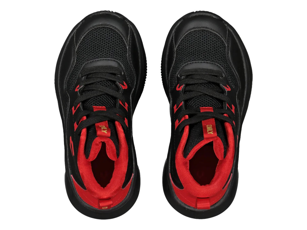 Tenis de Baloncesto Charly Negro y Rojo para Niño
