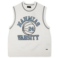 Knit Varsity Basketball Jersey White